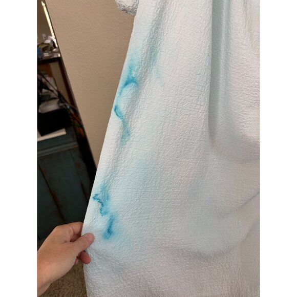 Forever 21 Womens Blue Dress 2x off shoulder‎ short sleeve mini polyester plus - Picture 4 of 8